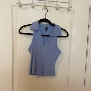 Wild Fable Periwinkle Blue Collard Crop Top